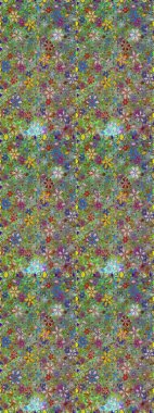 Çiçeklerle kusursuz desen. El çizimi. Yeşil ve nötr renklerde çiçekler. Suluboya çizimi.