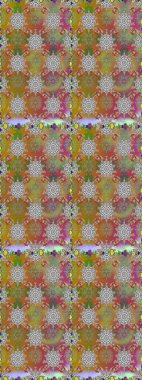 Süslü kumaş deseni. Raster illüstrasyonunda kusursuz çiçek deseni. Renkli Bahar Temalı Kusursuz Arkaplan. Düz Çiçek Elementleri Tasarımı.