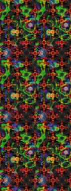 Çiçek desenli eskiz, yaz çiçekleri. Siyah ve yeşil renkli çiçekler. Düz Çiçek Elementleri Tasarımı. Renkli Bahar Teması çizim şablonu.