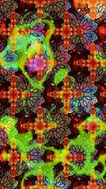 El çizimi. Çiçekli eskiz deseni. Siyah ve yeşil renkli çiçekler. Suluboya çizimi.