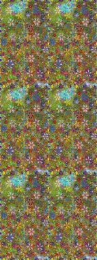 Raster - stok. Yeşil ve kahverengi çiçekli kusursuz desen, suluboya çiçek deseni, sevimli çiçek, duvar kağıdı, kart veya kumaş için fayanslı.