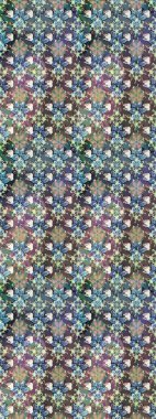 Raster illüstrasyonu. Gri renkli çiçekler. Küçük çiçekte sevimli çiçek deseni var..