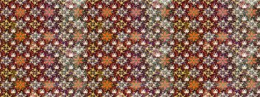 Kahverengi renklerde bahar çiçekleri. Yaprak ve çiçeklerin suluboya resimleri, kahverengi renklerdeki çizimler. Raster illüstrasyonu.