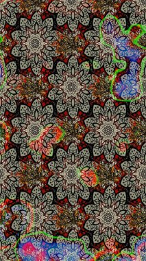 Gri renkli çiçekler. Hediye ambalaj kağıdı, tebrik kartları, posterler ve pankart tasarımı. Raster düz çiçek çizim deseni.