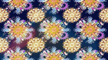 Mavi ve nötr renklerde manzaralı çiçek deseni. Sevgililer günü ve tebrik kartı konsepti için şık bir davetiye. Üst manzara, yumuşak stil. Çiçek kompozisyonu, el boyası, hassas şablon..