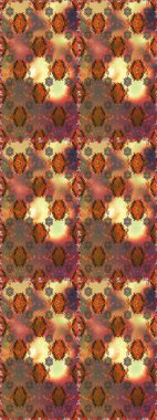 Çiçeksiz desenli, suluboya elle çizilmiş elementler. Parlak renkli fantezi çiçekleri, yapraklar, kahverengi ve turuncu renkli tomurcuklar kahverengi ve turuncu.