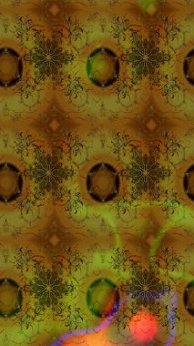 Çiçek. Kahverengi ve yeşil renklerde. Raster illüstrasyonu. Taslak dekoratif arka plan, çiçek mandala.