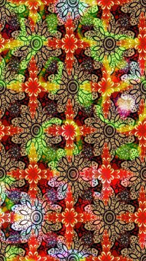 Sketch Colour Spring Theme eskiz kalıbı. Kırmızı ve siyah renkte çiçekler. Düz Çiçek Elementleri Tasarımı. Sevimli çiçek raster deseni.