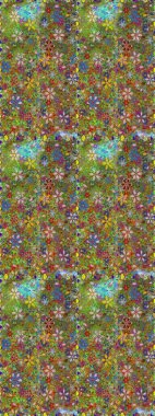 Raster - stok. Yeşil ve kahverengi çiçekli kusursuz desen, suluboya çiçek deseni, sevimli çiçek, duvar kağıdı, kart veya kumaş için fayanslı.