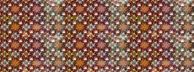 Kahverengi renklerde bahar çiçekleri. Yaprak ve çiçeklerin suluboya resimleri, kahverengi renklerdeki çizimler. Raster illüstrasyonu.