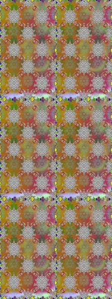 Süslü kumaş deseni. Raster illüstrasyonunda kusursuz çiçek deseni. Renkli Bahar Temalı Kusursuz Arkaplan. Düz Çiçek Elementleri Tasarımı.