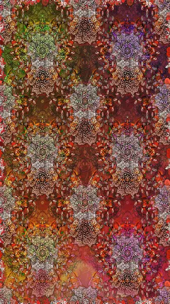 Modern çiçek arkaplanı. Parlak renkli çiçekleri ve kahverengi renkli yaprakları olan kusursuz çiçek desenleri. Halk tarzı. Moda baskıları için zarif bir şablon.