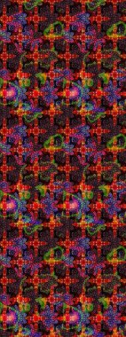 Siyah ve kahverengi renkte etnik çiçeklerle süslenmiş zarif bir eskiz. Raster Çiçek İllüstrasyonu güzel tekstil..