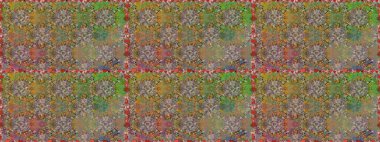 Kahverengi ve bej renklerde bahar çiçekleri. Raster çiçekleri klasik tarzda çizilmiş. Raster illüstrasyonu. Çiçekli, pürüzsüz desen.