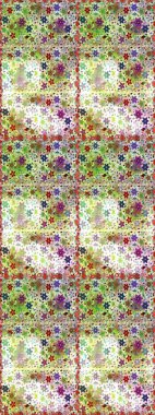 Kumaş desenli papatya çiçeği detayı. Tarafsız renklerde çiçekler.