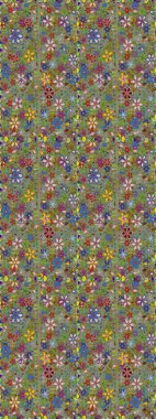 Raster suluboya çiçek deseni, narin çiçekler, yeşil ve nötr çiçekler, tebrik kartı şablonu. Raster Güzel kumaş deseni.