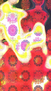 Renkli Yaz Temalı eskiz kalıbı. Pembe renkli çiçekler. Sevimli çiçek raster deseni. Düz Çiçek Elementleri Tasarımı.