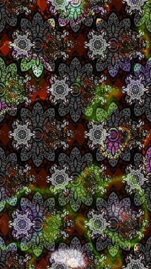 Raster illüstrasyonu. Çizim çiçek deseni duvar kâğıdı olarak kullanılabilir. Gri renkli çiçekler.