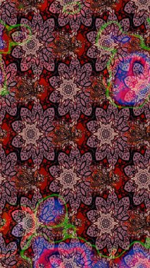 Küçük çiçekteki sevimli çiçek deseni. Kahverengi renkli çiçekler. Raster illüstrasyonu.