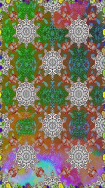 Kahverengi renkli çiçekler. Raster düz çiçekleri pürüzsüz desen. Tasarım hediye paketi, tebrik kartları, posterler ve afiş tasarımı.