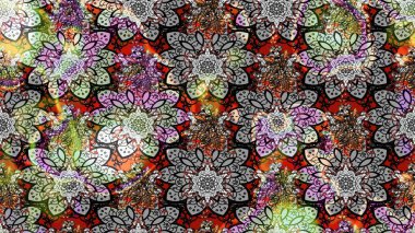 Renkli Bahar Teması eskiz kalıbı. Güzel kumaş deseni. Düz Çiçek Elementleri Tasarımı. Raster illüstrasyonu. Çiçek desenli çizim. Asya tekstil tarzında.