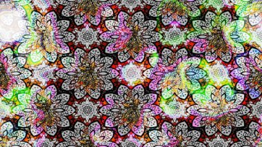 Düz Çiçek Elementleri Tasarımı. Renkli Bahar Teması eskiz kalıbı. Parlak arkaplan eskiz desenli çiçekli fantezi tasarımı.