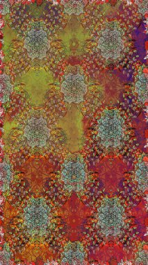 Raster illüstrasyonu. Kahverengi ve nötr renklerde. 3D çiçekler, pürüzsüz.