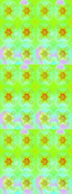 Vadinin çiçekleri yeşil ve nötr renklerde. Raster çiçek desenleri çiziyor..