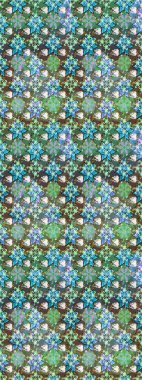 Renkli Bahar Teması eskiz kalıbı. Sevimli çiçek raster deseni. Yeşil renkli çiçekler. Düz Çiçek Elementleri Tasarımı.