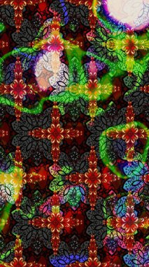 Renkli Bahar Teması eskiz kalıbı. Düz Çiçek Elementleri Tasarımı. Raster illüstrasyonundaki çiçek desenli çizim. Süslü kumaş deseni.