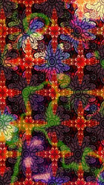 Eskiz arkaplan modeli. Kahverengi ve siyah üzerine çiçekler. Raster hisseleri. Suluboya, elle çizilmiş.