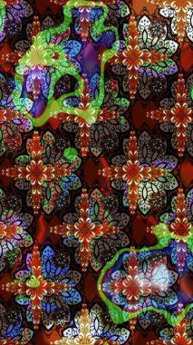 Robot resim. Küçük çiçekteki sevimli çiçek deseni. Raster illüstrasyonu.