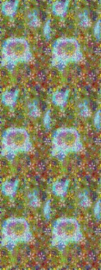 Küçük yeşil ve kahverengi çiçeklerle oldukça eski bir besin torbası deseni. Tekstil, kumaş, kapaklar, duvar kağıtları, baskı, naylon, yapıştırma, örgü, dekupaj için çiçeksiz arkaplan.