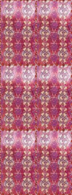 Raster Modaya uygun kumaş deseni. Pembe ve mor renkli şirin çiçek deseni. Düz Çiçek Elementleri Tasarımı. Renkli Bahar Teması Kusursuz Arkaplan.