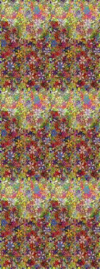 Raster Güzel kumaş deseni. Raster suluboya çiçek deseni, narin çiçekler, kahverengi ve yeşil çiçekler, tebrik kartı şablonu..