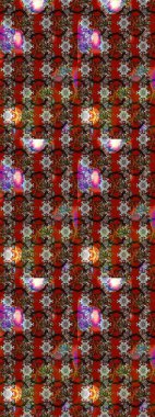 Renkli Yaz Temalı eskiz kalıbı. Düz Çiçek Elementleri Tasarımı. Raster Illustrasyon 'daki Çiçek Deseni' nin son moda çizimi. Kahverengi ve kırmızı renkte çiçekler.