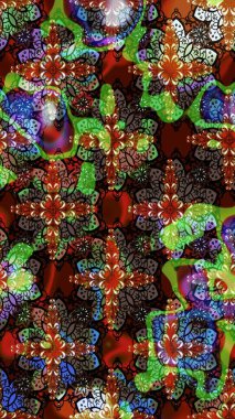 Çiçek ve yapraklı çiçek deseni. Küçük çiçekli şirin bir desen. Raster illüstrasyonu.