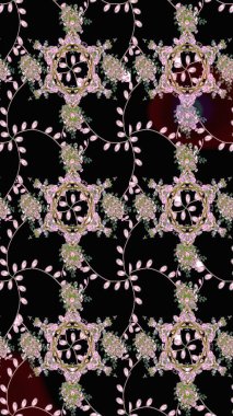 Sevimli çiçek raster deseni. Renkli Yaz Temalı eskiz kalıbı. Modaya uygun kumaş deseni. Düz Çiçek Elementleri Tasarımı.