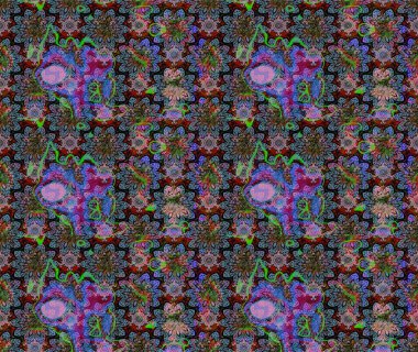 Renkli Bahar Teması eskiz kalıbı. Asya tekstil tarzında. Düz Çiçek Elementleri Tasarımı. Çiçek desenli çizim. Raster illüstrasyonu. Tarafsız renklerde çiçekler.