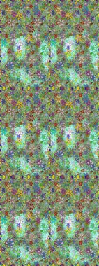 Raster illüstrasyonu. Küçük çiçekteki sevimli çiçek deseni. Yeşil ve nötr renkte çiçekler.