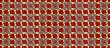 Kusursuz oryantal klasik altın desen. Kırmızı, kahverengi ve bej renklerde altın tekrarlayan elementler içeren Raster soyut arkaplanı.