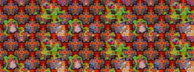 Renkli Bahar Teması eskiz kalıbı. Kırmızı ve kahverengi renkte zarif çiçekli suluboya. Düz Çiçek Elementleri Tasarımı. Raster illüstrasyonu.