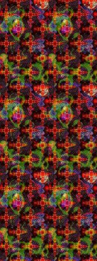 Raster illüstrasyonu. Küçük çiçekli şirin bir desen. Çiçek ve yapraklı çiçek deseni.