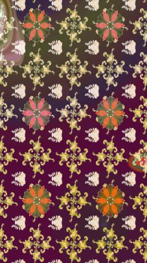 Düz Çiçek Elementleri Tasarımı. Sevimli çiçek raster deseni. Renkli Bahar Teması eskiz kalıbı. Mor renkte çiçekler.