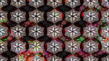 Raster Çiçek İllüstrasyonu güzel tekstil. Siyah renkli etnik çiçeklerle zarif eskiz deseni.