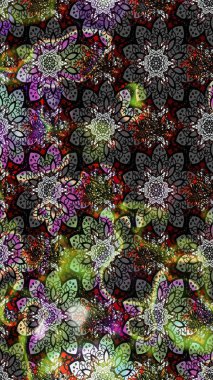 Gri renkli etnik çiçekli zarif eskiz deseni. Raster Çiçek İllüstrasyon Şirin Tekstil.