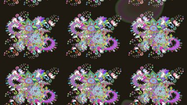 Vadinin gri renkli çiçekleri. Raster çiçek desenleri çiziyor..