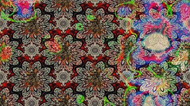 Çiçekler suluboya eskiz deseni. Raster Stili kumaş deseni.