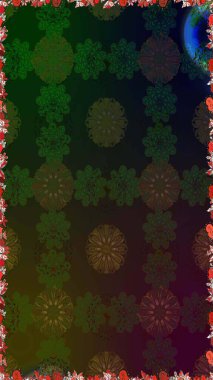 Raster deseni. Patlayan çiçekler soyut olarak yerleştirilmiş. Yumuşak, bahar çiçekleri kahverengi ve gri renklerde. Raster illüstrasyonu.