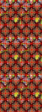 Küçük çiçekteki sevimli çiçek deseni. Kırmızı ve siyah renkte çiçekler.